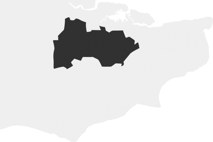 Map of Kent showing the local Oracle coverage areas, including Sevenoaks, Tonbridge, Malling and Maidstone